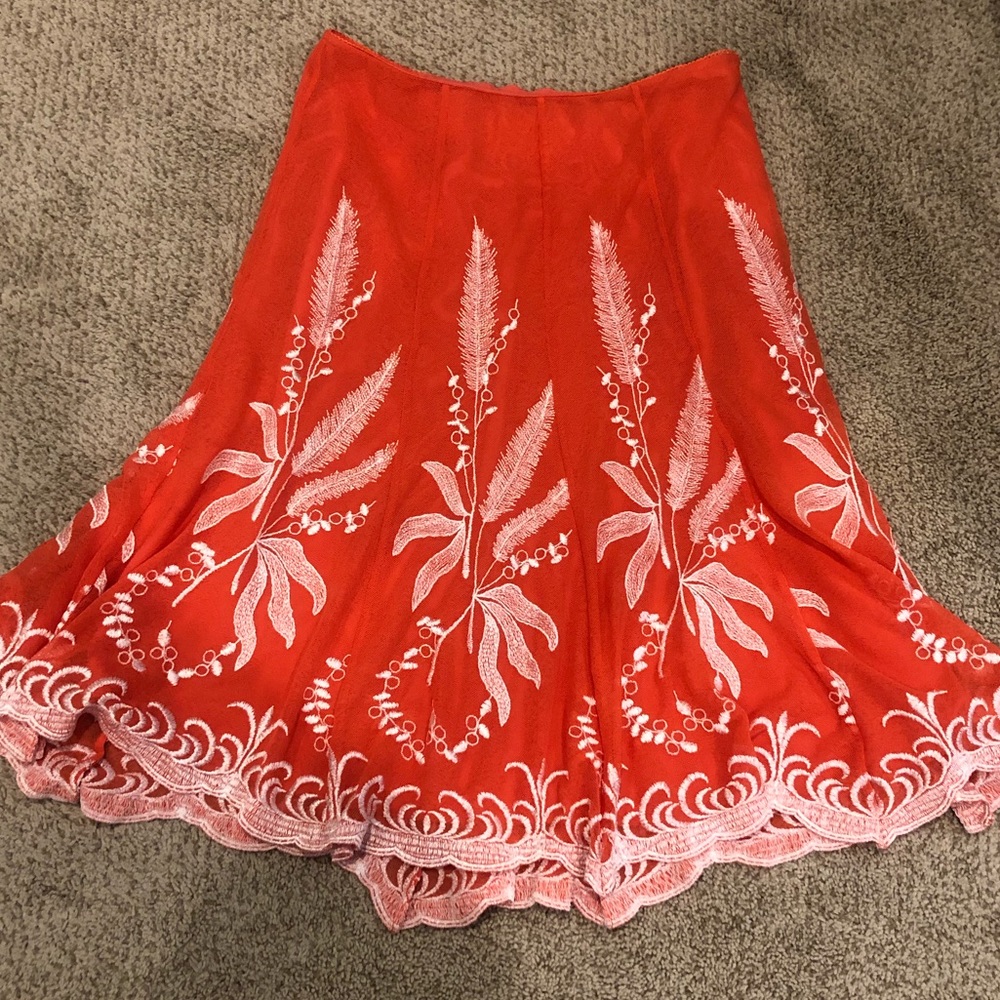 Spirit By Coldwater Creek Embroidered Skirt